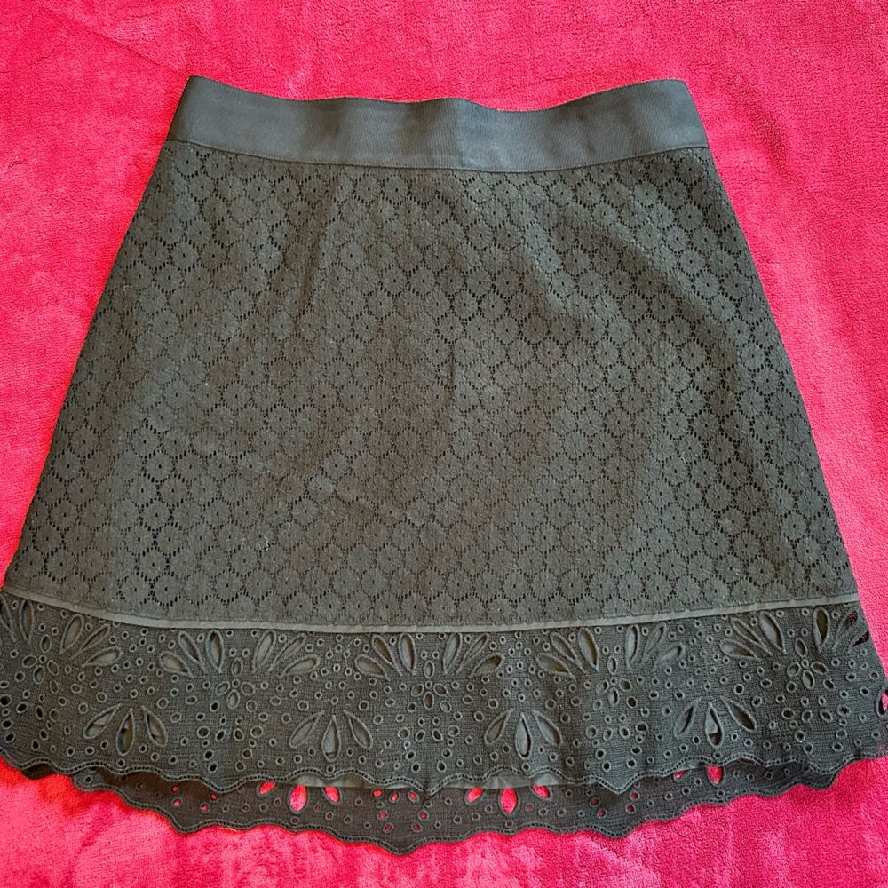 Loft Black lace mini skirt 6